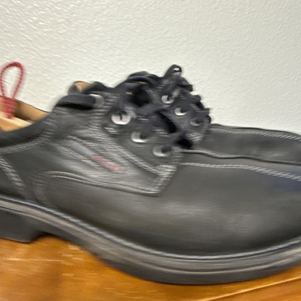 Ecco Mens Fusion Bicycle Toe Tie Oxfords Black Size 43 EU 9.5-10 US Golf Comfort - Picture 2 of 8